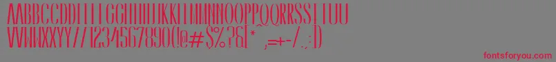 CaledoBold-Schriftart – Rote Schriften auf grauem Hintergrund