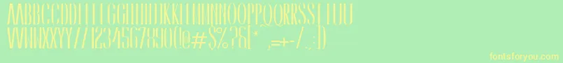 CaledoBold-Schriftart – Gelbe Schriften auf grünem Hintergrund