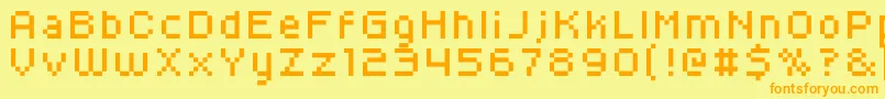 Kroeger0656-Schriftart – Orangefarbene Schriften auf gelbem Hintergrund