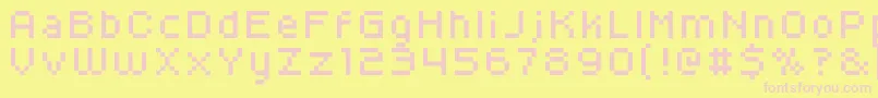 Kroeger0656-fontti – vaaleanpunaiset fontit keltaisella taustalla