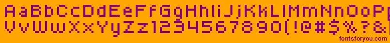 Kroeger0656-fontti – violetit fontit oranssilla taustalla