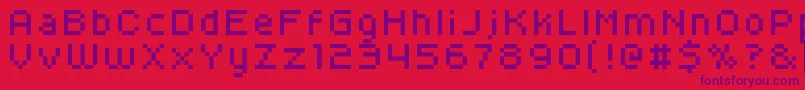 Kroeger0656-fontti – violetit fontit punaisella taustalla
