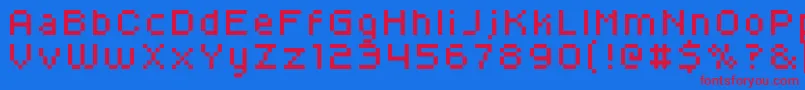 フォントKroeger0656 – 赤い文字の青い背景