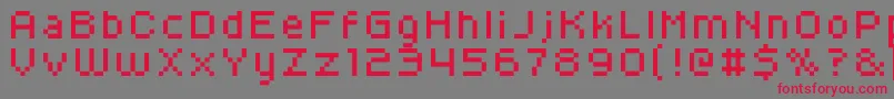フォントKroeger0656 – 赤い文字の灰色の背景