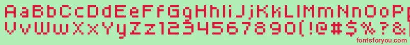 フォントKroeger0656 – 赤い文字の緑の背景
