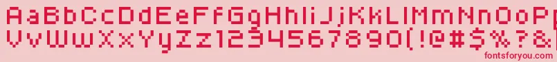 フォントKroeger0656 – ピンクの背景に赤い文字