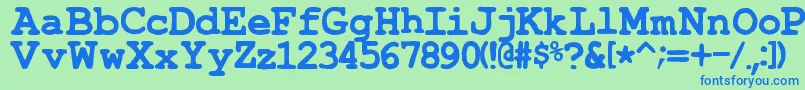 Шрифт TypewrongSmudgedBold – синие шрифты на зелёном фоне