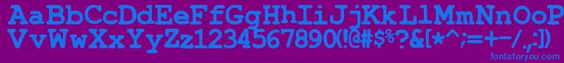 TypewrongSmudgedBold-fontti – siniset fontit violetilla taustalla