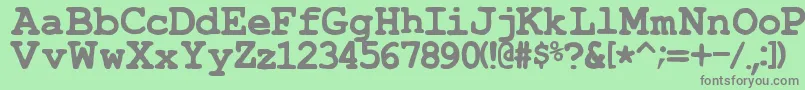 Fonte TypewrongSmudgedBold – fontes cinzas em um fundo verde