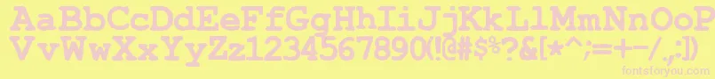 Fonte TypewrongSmudgedBold – fontes rosa em um fundo amarelo