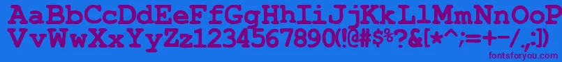 TypewrongSmudgedBold Font – Purple Fonts on Blue Background