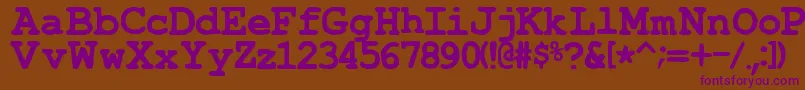 TypewrongSmudgedBold-fontti – violetit fontit ruskealla taustalla