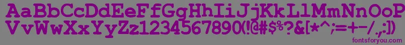 Fonte TypewrongSmudgedBold – fontes roxas em um fundo cinza