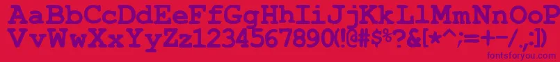 TypewrongSmudgedBold Font – Purple Fonts on Red Background