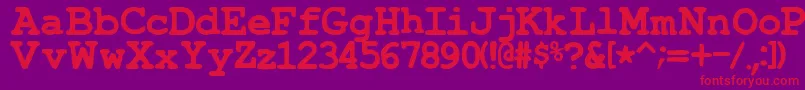 TypewrongSmudgedBold-fontti – punaiset fontit violetilla taustalla