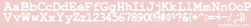 TypewrongSmudgedBold-Schriftart – Weiße Schriften auf rosa Hintergrund