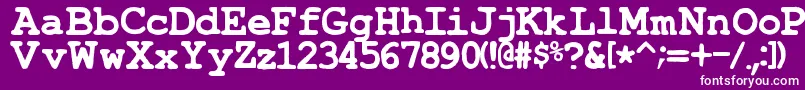 TypewrongSmudgedBold-fontti – valkoiset fontit violetilla taustalla