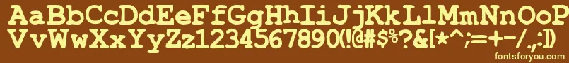 Шрифт TypewrongSmudgedBold – жёлтые шрифты на коричневом фоне