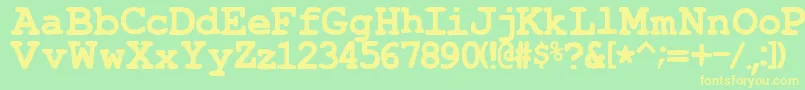 Fonte TypewrongSmudgedBold – fontes amarelas em um fundo verde