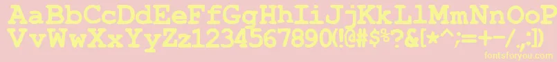 Fonte TypewrongSmudgedBold – fontes amarelas em um fundo rosa