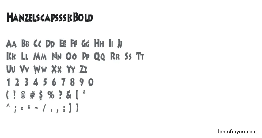 Шрифт HanzelscapssskBold – алфавит, цифры, специальные символы