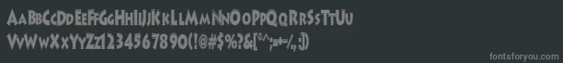 フォントHanzelscapssskBold – 黒い背景に灰色の文字