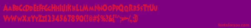 HanzelscapssskBold Font – Red Fonts on Purple Background