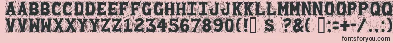 Gommogravure-Schriftart – Schwarze Schriften auf rosa Hintergrund