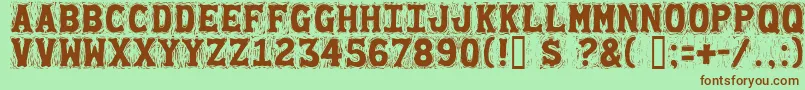 Gommogravure-fontti – ruskeat fontit vihreällä taustalla