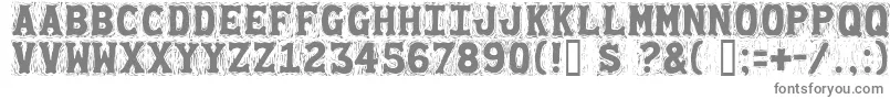 Gommogravure-fontti – harmaat kirjasimet valkoisella taustalla