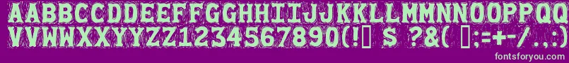 Gommogravure Font – Green Fonts on Purple Background