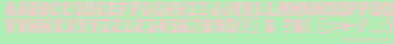 Gommogravure-fontti – vaaleanpunaiset fontit vihreällä taustalla