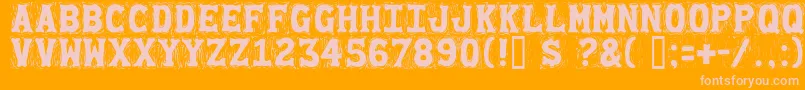 Gommogravure-fontti – vaaleanpunaiset fontit oranssilla taustalla