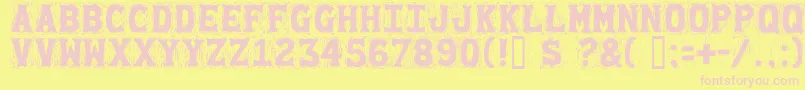 Gommogravure-fontti – vaaleanpunaiset fontit keltaisella taustalla