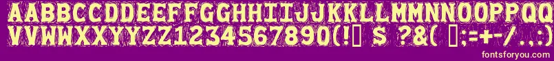 Gommogravure Font – Yellow Fonts on Purple Background