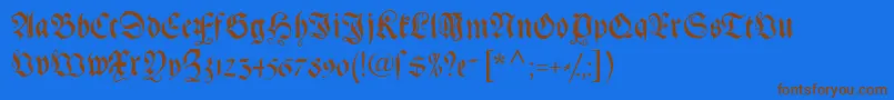 Gebetbuch Font – Brown Fonts on Blue Background