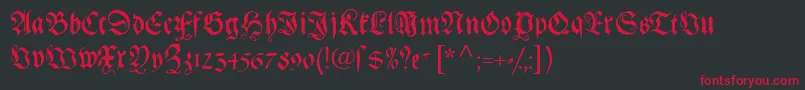Gebetbuch Font – Red Fonts on Black Background
