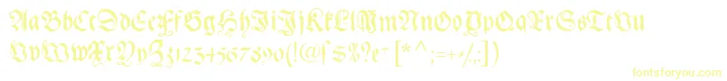 Gebetbuch Font – Yellow Fonts on White Background