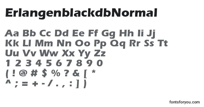Czcionka ErlangenblackdbNormal – alfabet, cyfry, specjalne znaki