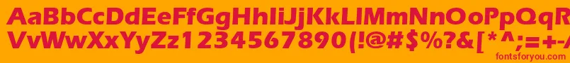 ErlangenblackdbNormal-Schriftart – Rote Schriften auf orangefarbenem Hintergrund