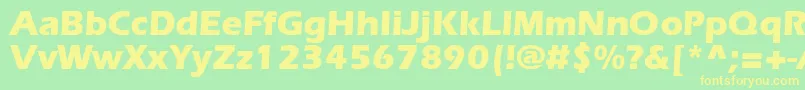 フォントErlangenblackdbNormal – 黄色の文字が緑の背景にあります