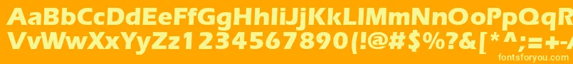 Fonte ErlangenblackdbNormal – fontes amarelas em um fundo laranja