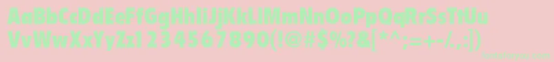 Emphasisblackcondssk-Schriftart – Grüne Schriften auf rosa Hintergrund