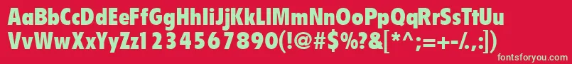 Emphasisblackcondssk Font – Green Fonts on Red Background