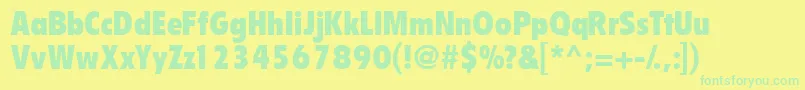 Czcionka Emphasisblackcondssk – zielone czcionki na żółtym tle
