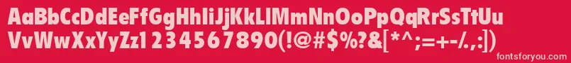 Emphasisblackcondssk Font – Pink Fonts on Red Background