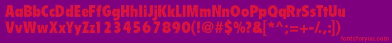 Emphasisblackcondssk Font – Red Fonts on Purple Background
