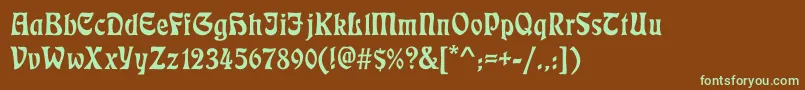 Ecmann Font – Green Fonts on Brown Background