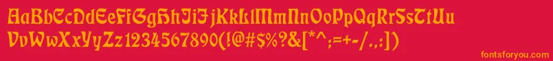 Ecmann Font – Orange Fonts on Red Background