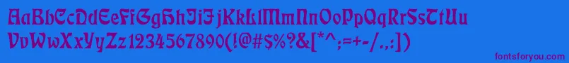 Ecmann Font – Purple Fonts on Blue Background